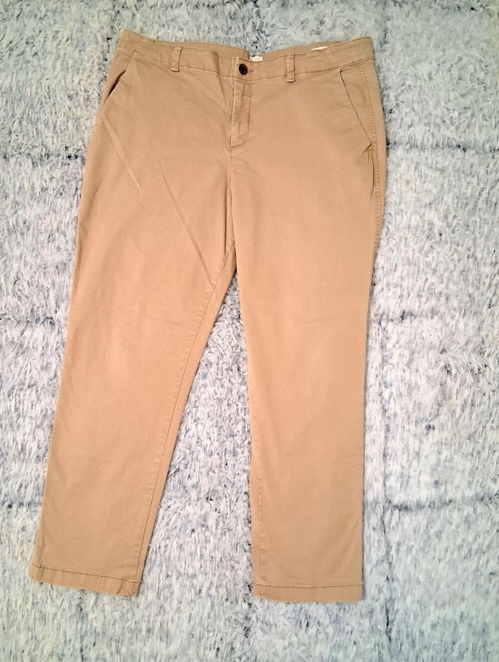 Gap Girlfriend Khaki Pants Tan Size 14 High Rise Chino Straight Leg